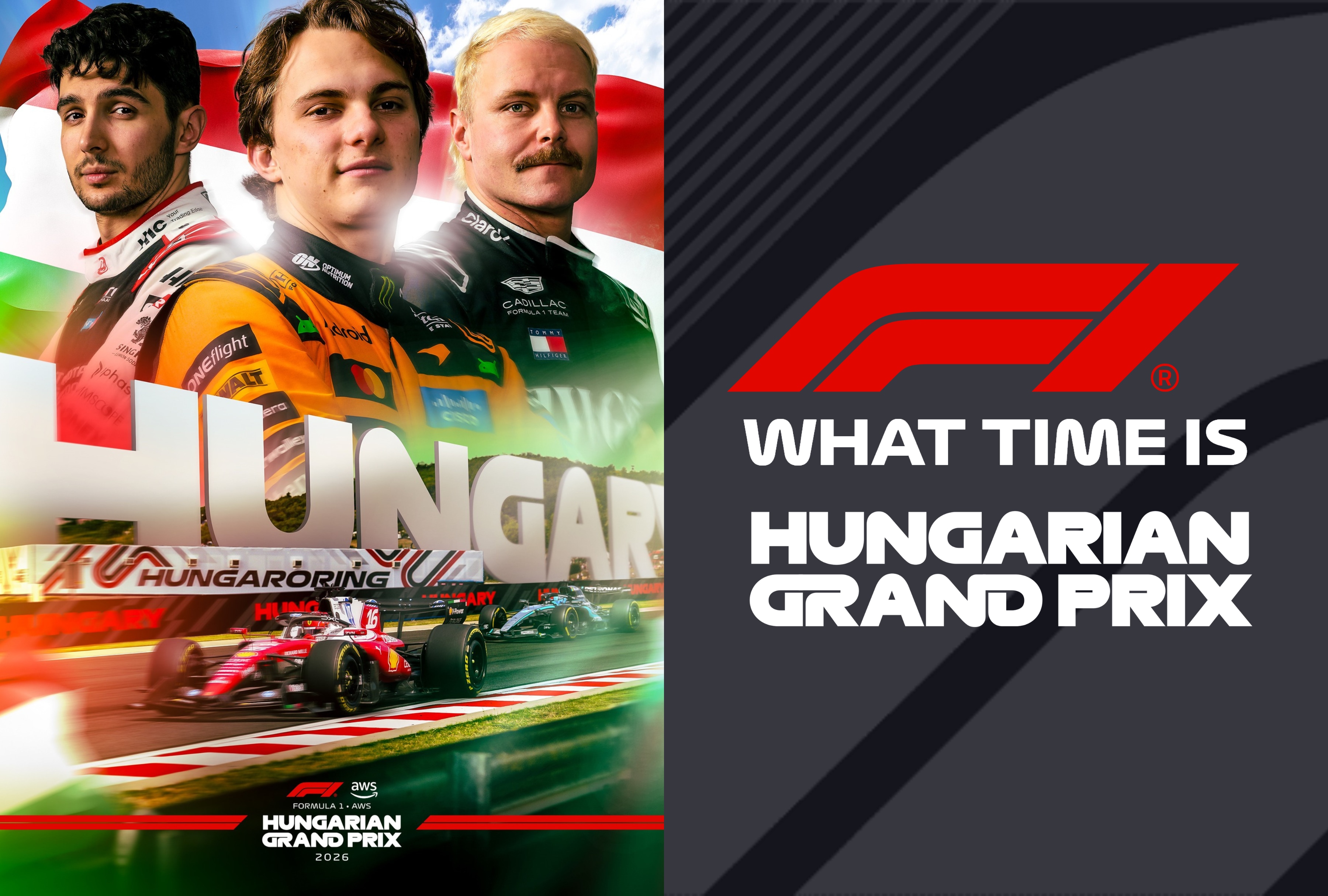 Formula 1 cars take to the Hungaroring track ahead of the 2026 Hungarian Grand Prix. Check the official weekend schedule, including start times for free practice sessions, qualifying rounds, and Sunday's main race. | Photo by F1 / Facebook / Depor