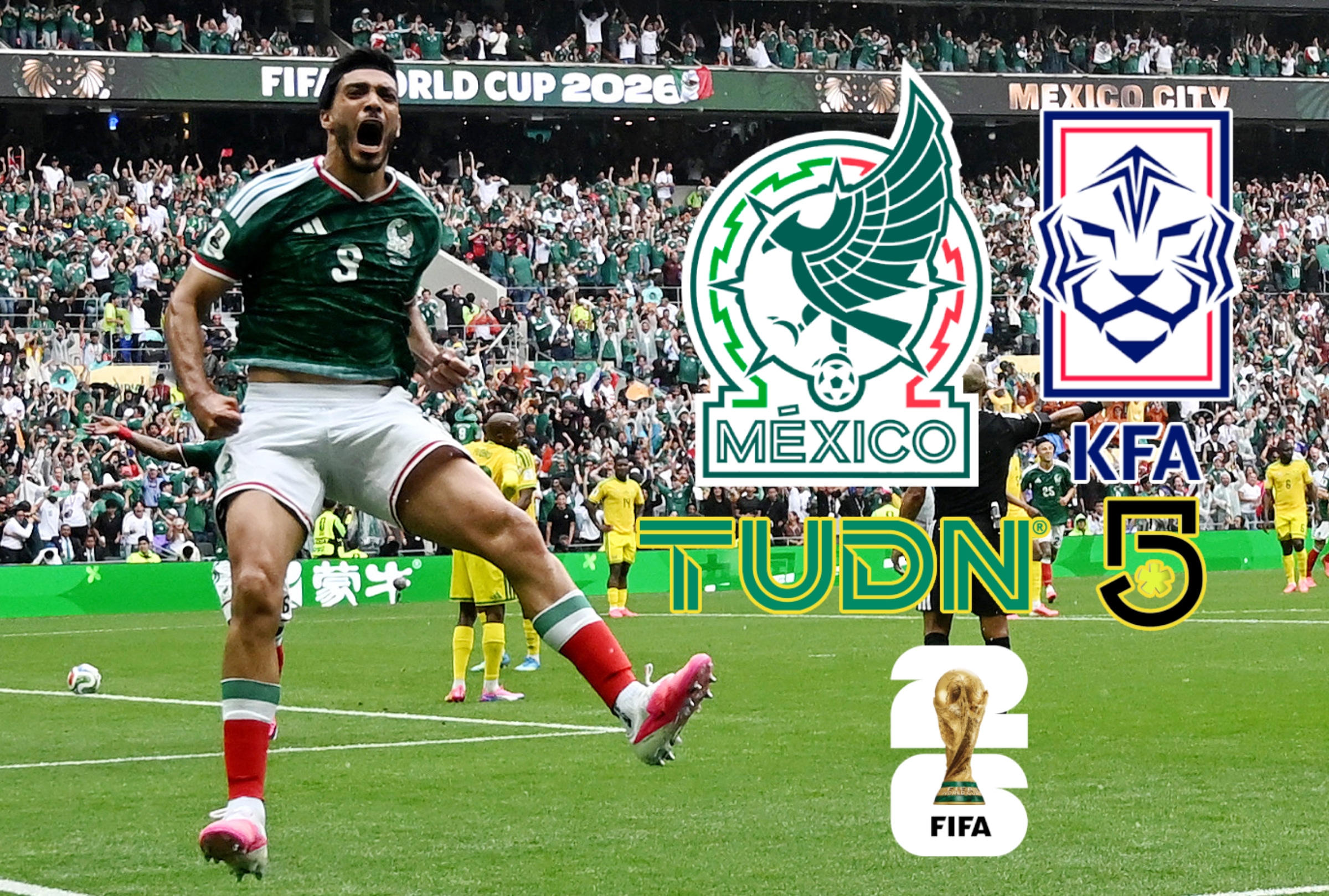 ZAPOPAN, JALISCO (GUADALAJARA), 18/06/2026.- Cobertura oficial de Canal 5 EN VIVO GRATIS para ver el partido entre México y Corea del Sur este jueves 18 de junio por la fecha 2 del Mundial de Fútbol 2026 en el Estadio Akron de Zapopan, Jalisco (Guadalajara). FOTO DE CARL DE SOUZA PARA AFP
