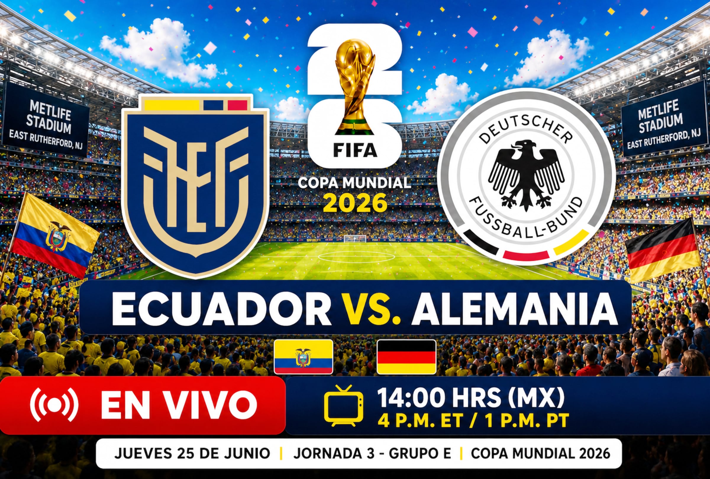 Ecuador se juega la clasificación al Mundial 2026 frente a Alemania