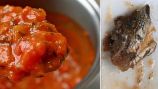 Vegana abrió una lata de salsa de tomates y halló la cabeza de un lagarto