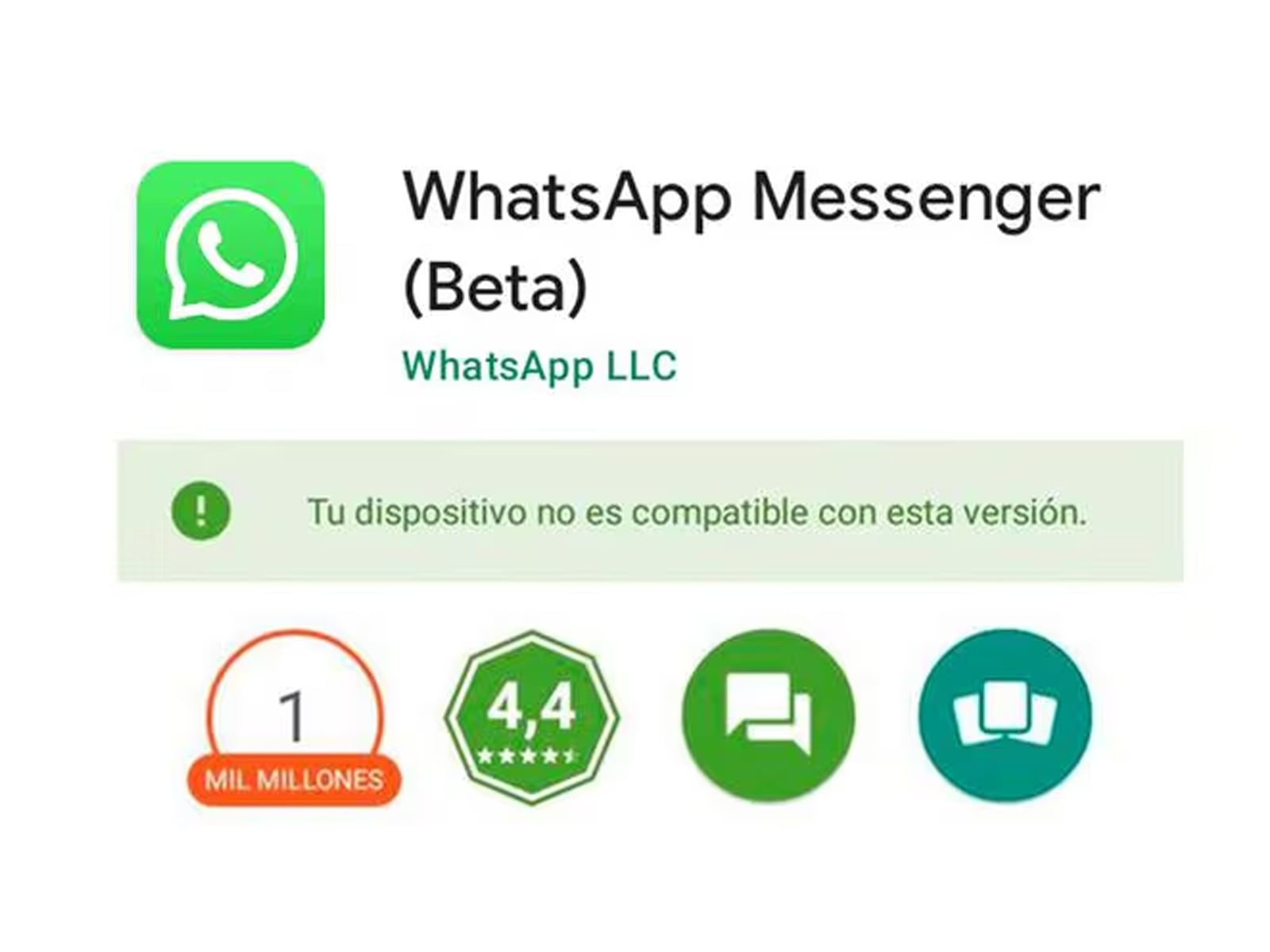 WHATSAPP | Este es el mensaje que te aparecerá en caso quieras instalar WhatsApp en un celular antiguo. (Foto: MAG - Rommel Yupanqui)