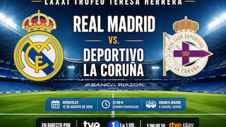 RTVE Play y La 1 HD televisaron el partido Real Madrid 1-0 Deportivo La Coruña por el Trofeo Teresa Herrera