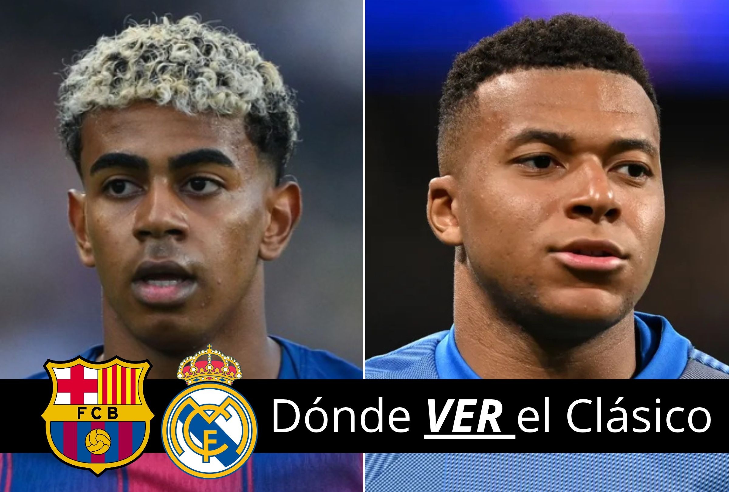 Consulta cómo ver por TV y dónde seguir FC Barcelona - Real Madrid EN VIVO y EN DIRECTO ONLINE HOY 25 de octubre. (Foto: Composición Depor)