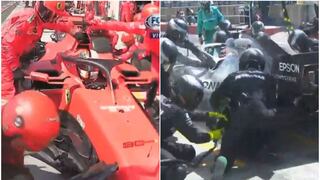 ¡Lo hicieron al toque! Vettel y Hamilton se detuvieron para cambiar sus neumáticos en el GP de Canadá de la F1 [VIDEO]