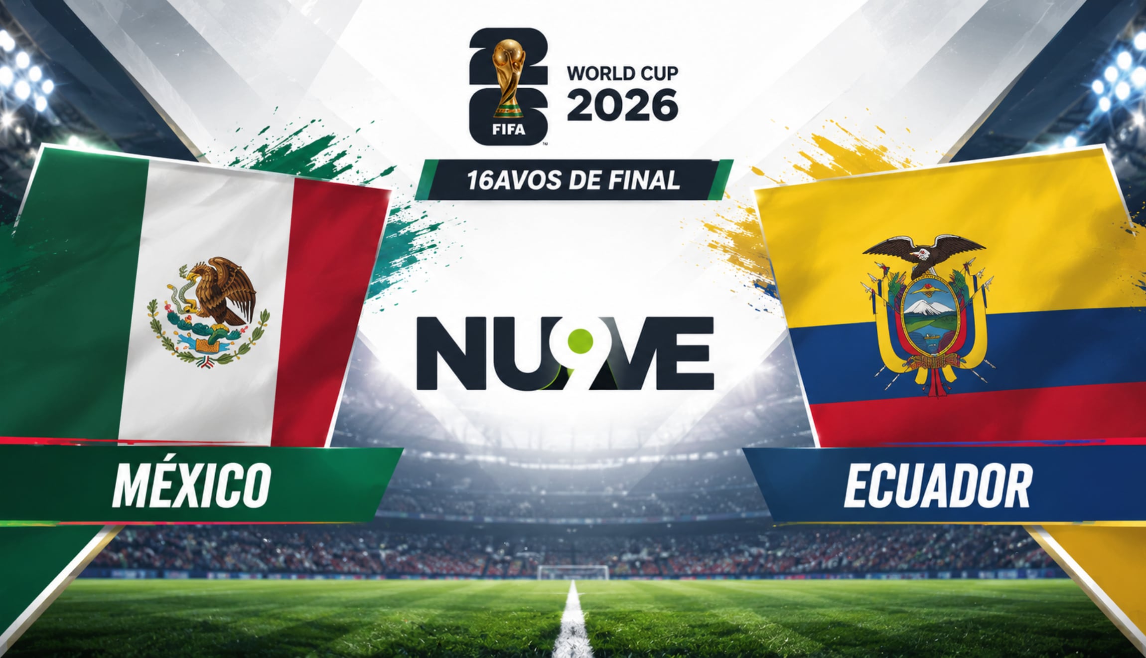 Transmisión del Canal 9 (Nu9ve) para ver el partido de México vs. Ecuador en señal abierta, este martes 30 de junio por la ronda de 16avos de final del Mundial de Fútbol 2026. (Foto: Imagen creada por Gestión Mix utilizando la IA de Chat GPT)