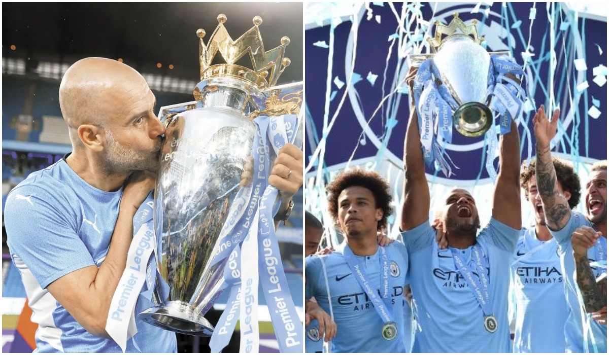 De ganar Guardiola de nuevo la Premier League, sería su cuarto titulo en una misma temporada. (Agencias/Composición).