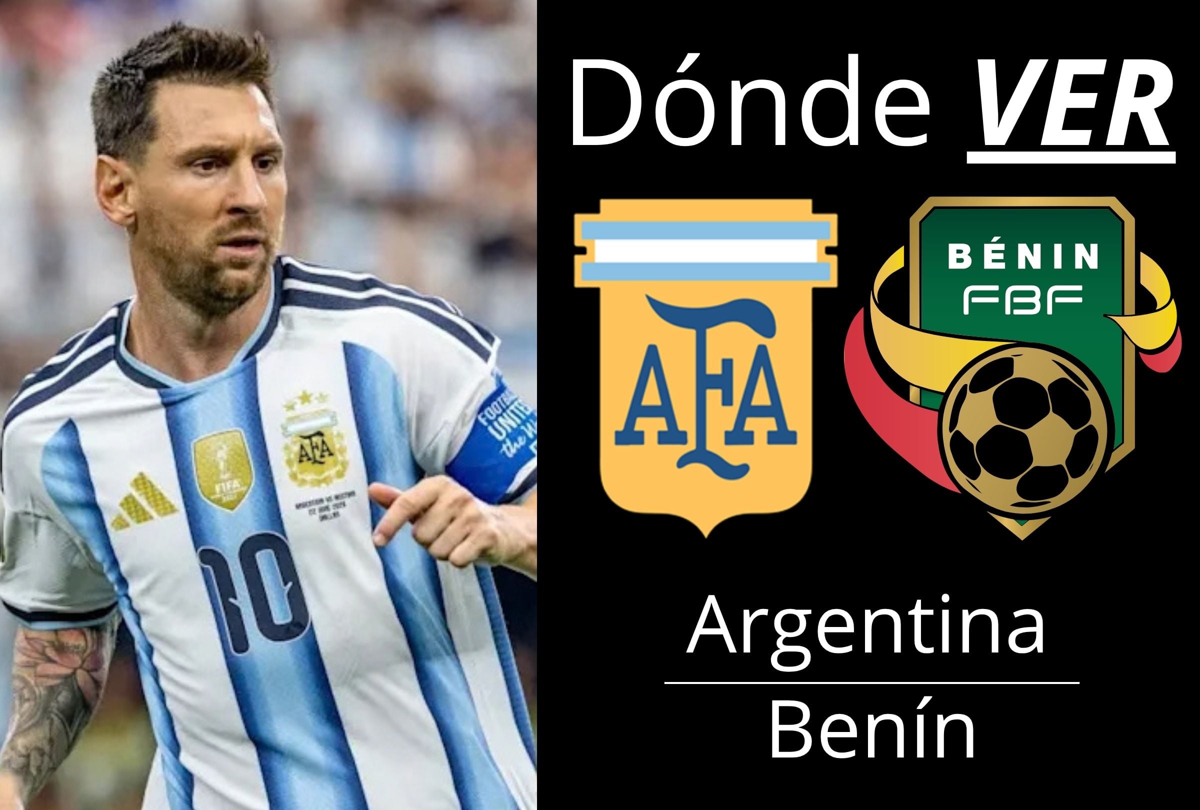 Conoce qué canales de TV y dónde ver el partido Argentina vs. Benín EN VIVO y EN DIRECTO hoy por amistoso internacional FIFA con Lionel Messi. (Foto: Composición El Comercio Mag)