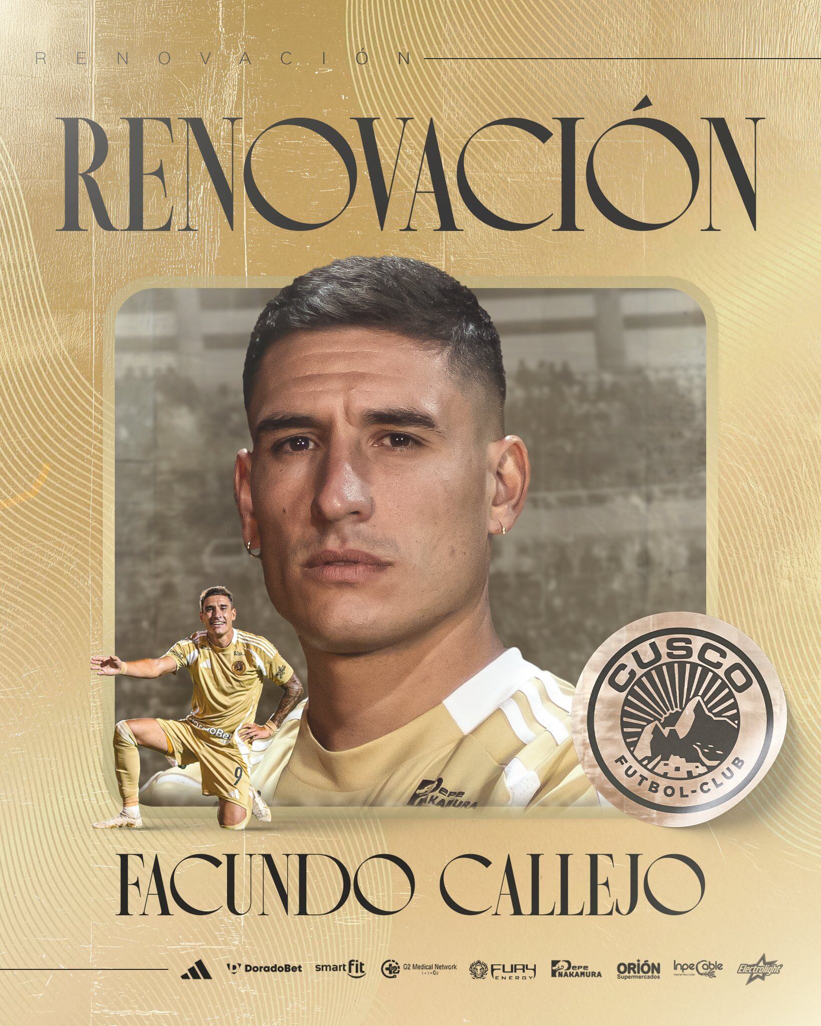 Facundo Callejo renovó con Cusco FC hasta 2027. (Foto: Cusco FC)