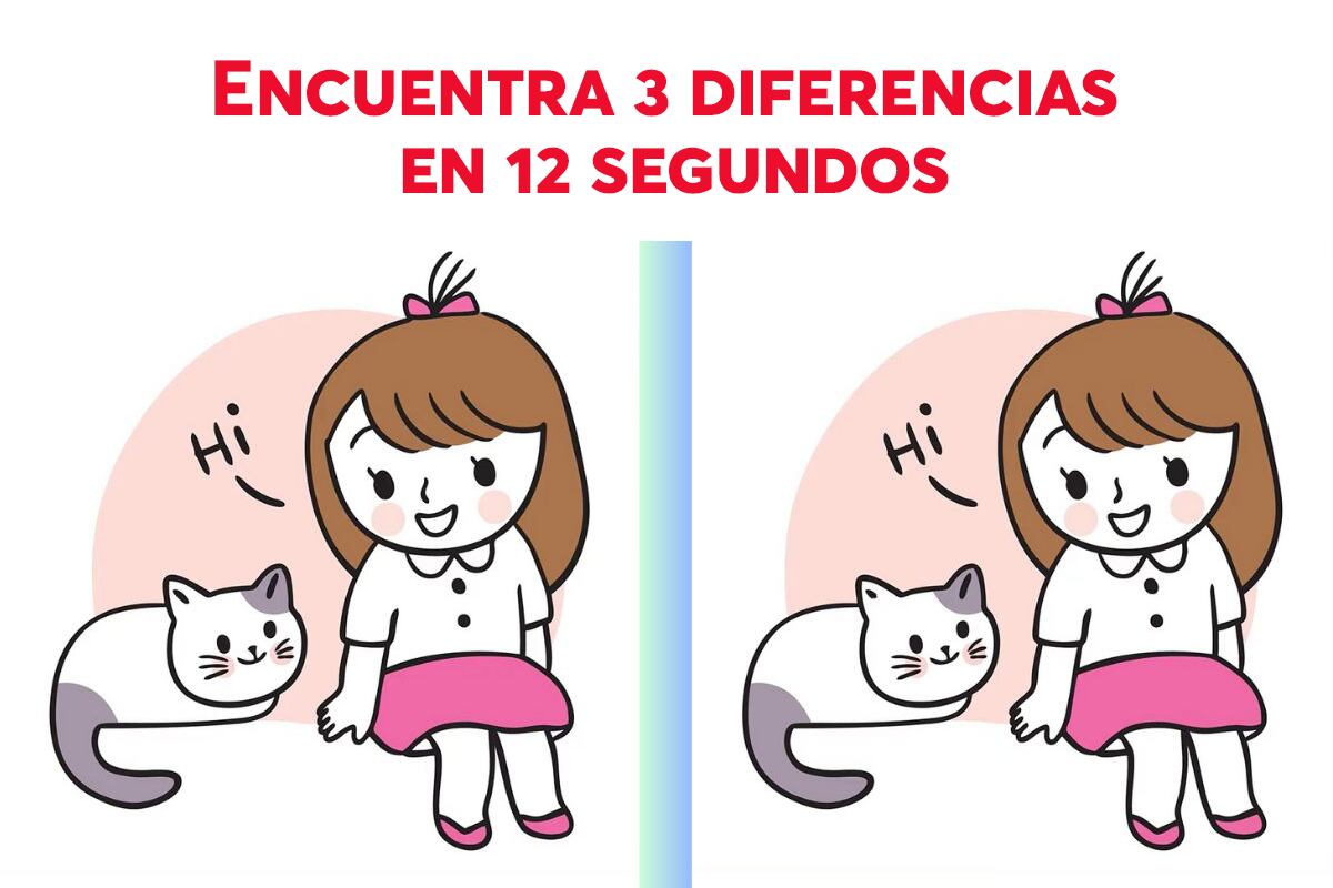 DESAFÍO VISUAL | Solo alguien muy atento puede detectar las 3 diferencias en solo 12 segundos.