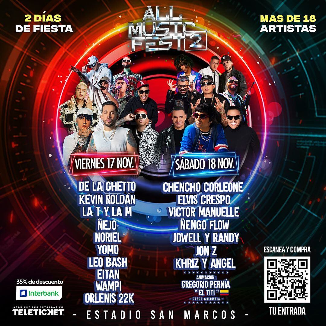 Artistas confirmados para el All Music Fest 2. (Foto: Instagram)