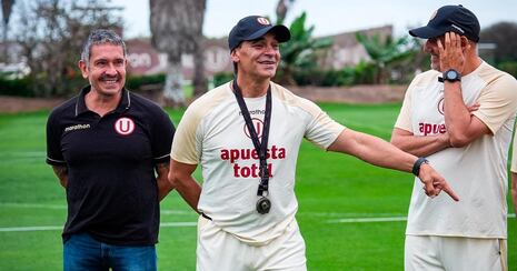 Fabián Bustos volvió a Campo Mar y dirigió su primer entrenamiento con Universitario