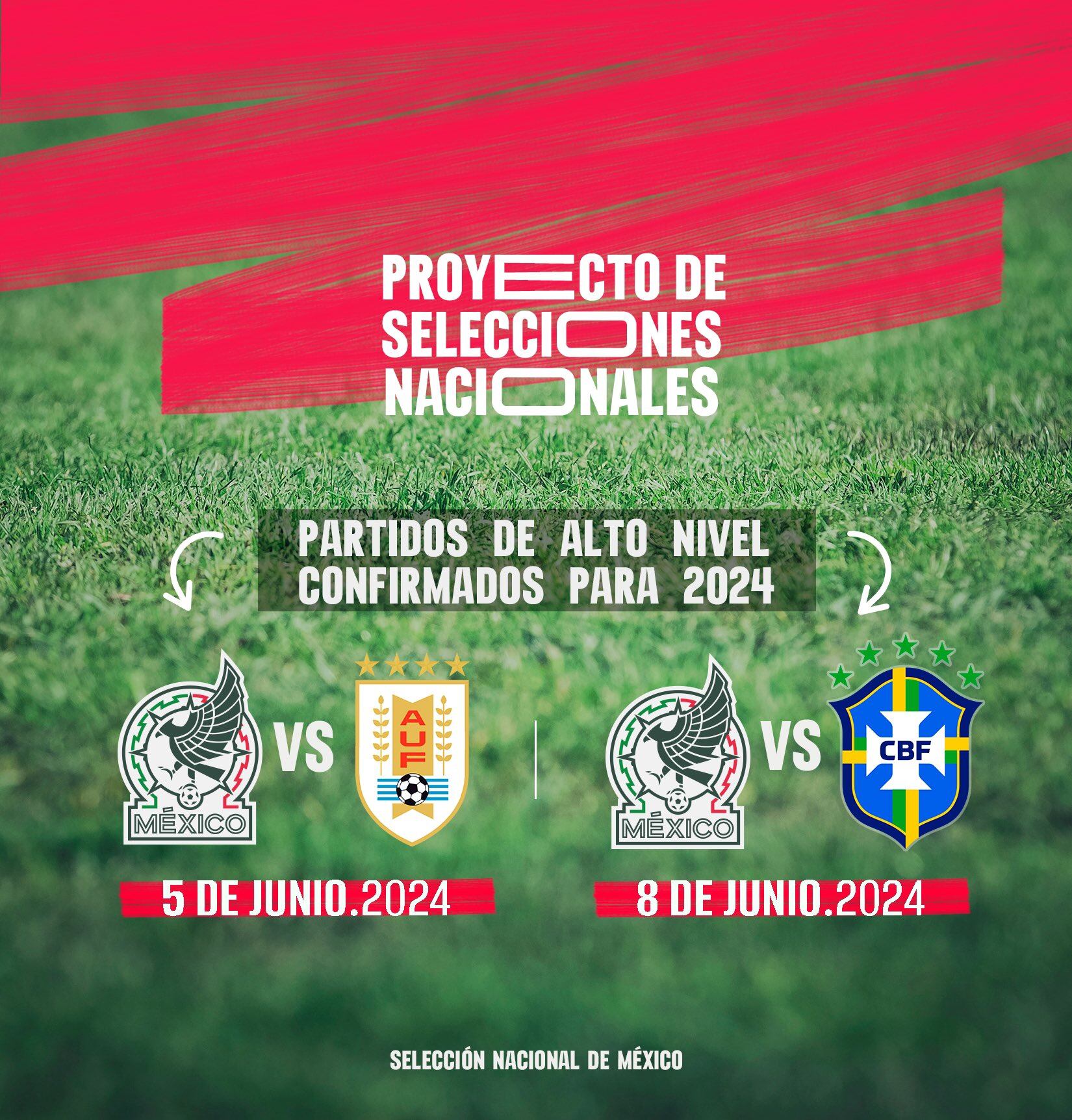 México anunció los amistosos ante Brasil y Uruguay previo a la Copa América. (Foto: Selección Nacional)