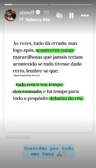 El mensaje de Felipe Vizeu en su cuenta de Instagram. (Imagen: Captura de Instagram)