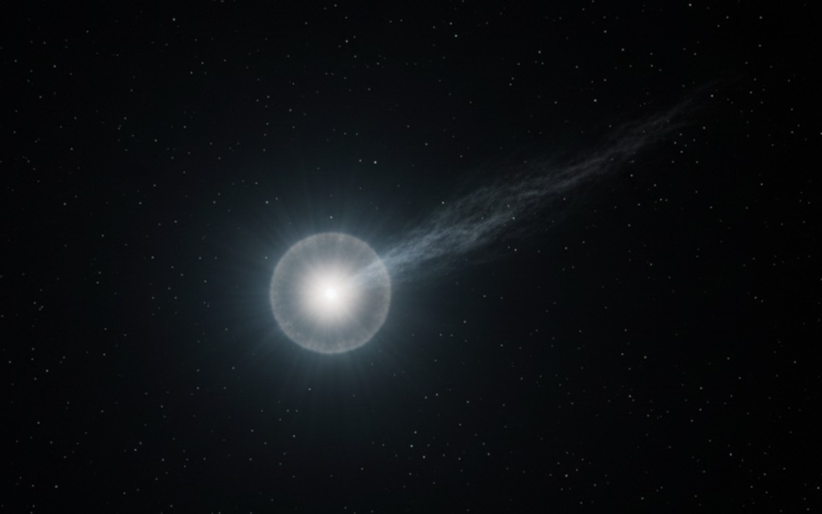 The interstellar comet 3I/ATLAS continues its approach to Earth, exhibiting unusual activity after its passage by the Sun. (Reference image created by GEC using the AI of "Perplexity")