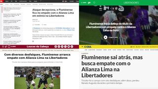 Nada conformes: la reacción de la prensa brasileña tras el empate entre Alianza Lima y Fluminense