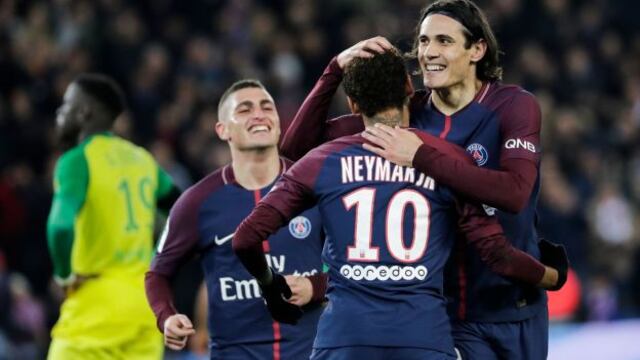 Doblete de Cavani y goleada: PSG venció 4-1 a Nantes y sigue de líder en la Ligue 1