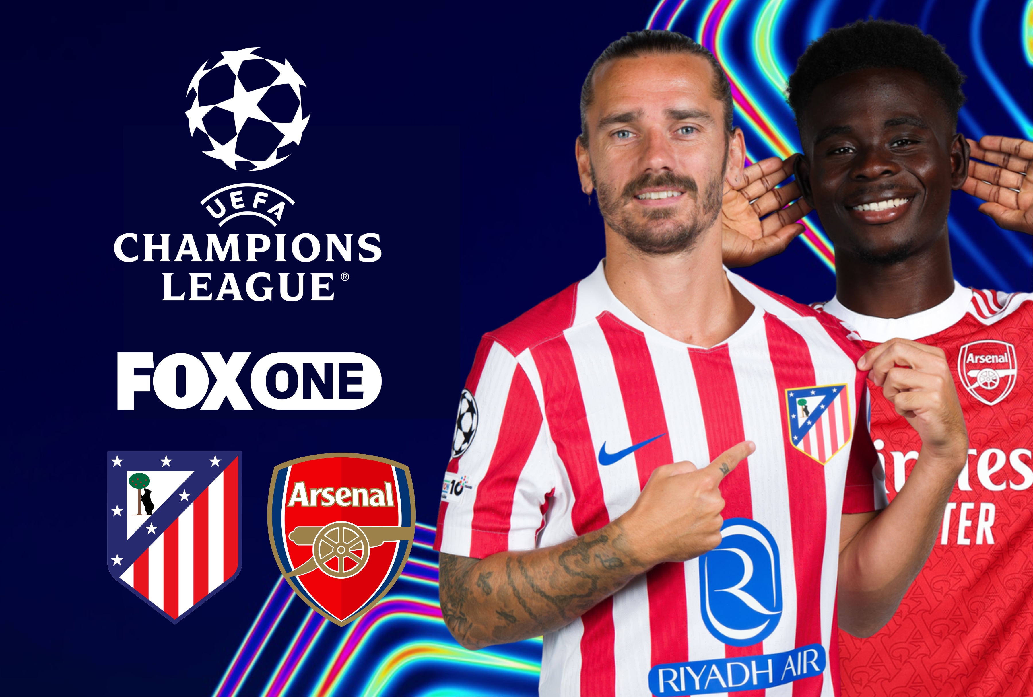 La señal de FOX One ofrece la cobertura del Atlético de Madrid contra Arsenal FC. Es posible ver el partido mediante la FOX Sports App y otras opciones online para disfrutar de la Champions League de manera digital y accesible. | Crédito: uefa.com / Composición Depor