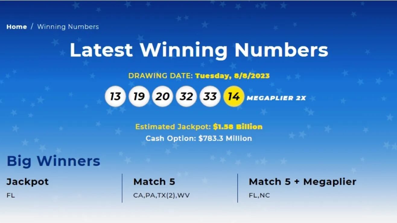 Esta fue la jugada con la que una persona de Florida se llevó el premio mayor de la lotería (Foto: Mega Millions)