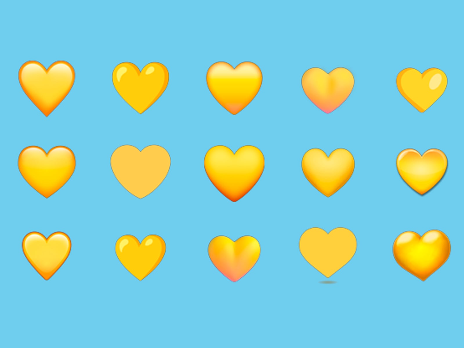 WHATSAPP | Así se ve el corazón amarillo en las distintas plataformas de Meta, incluyendo WhatsApp. (Foto: Emojipedia)