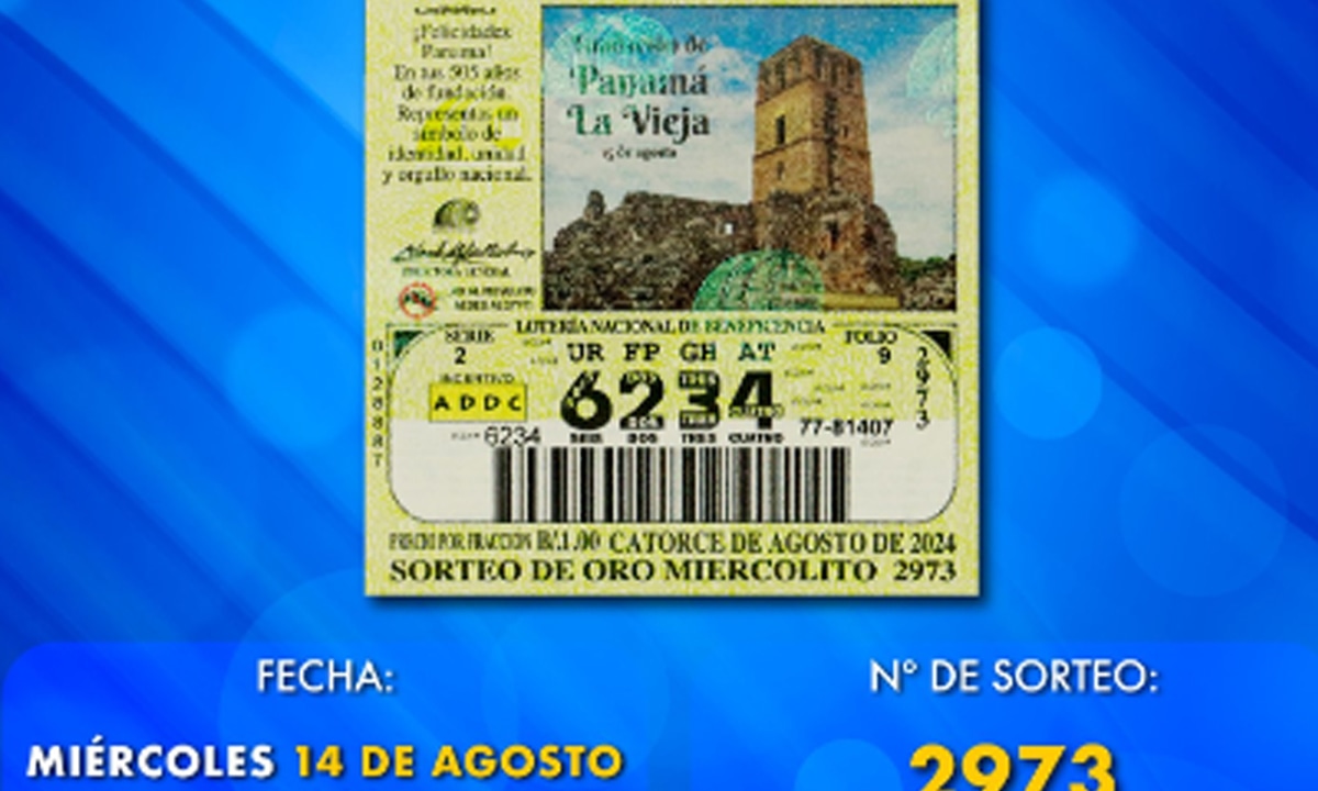 Este miércoles 14 de agosto se lleva a cabo otra edición de la Lotería Nacional de Panamá.