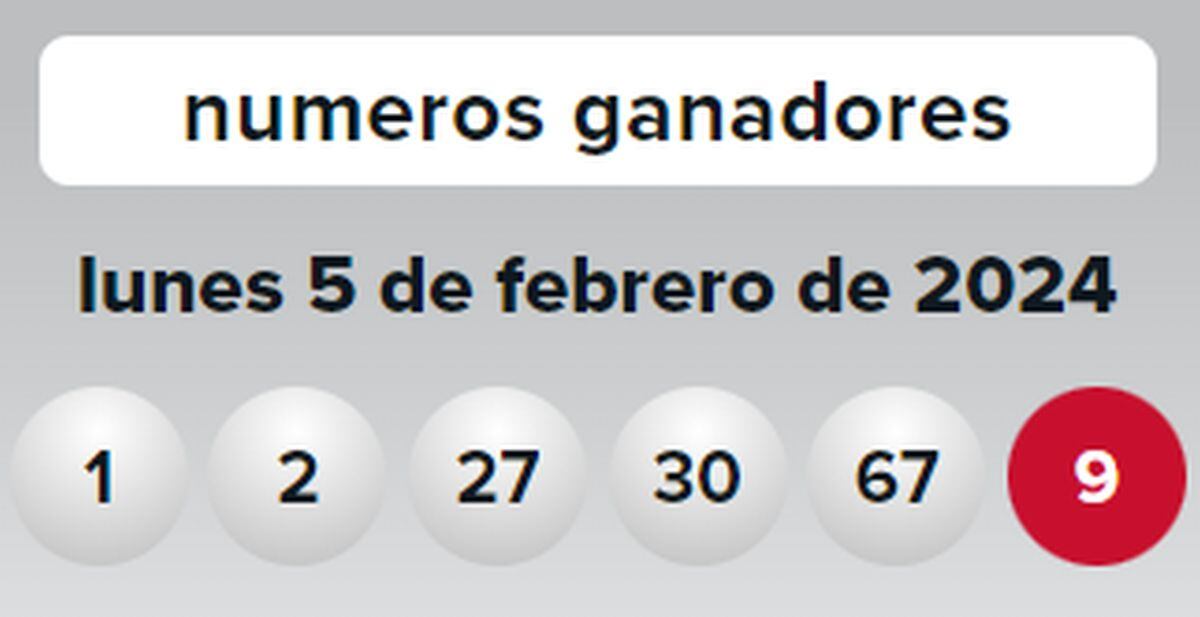 Números ganadores del sorteo el 5 de febrero de 2024 (Foto: Powerball)