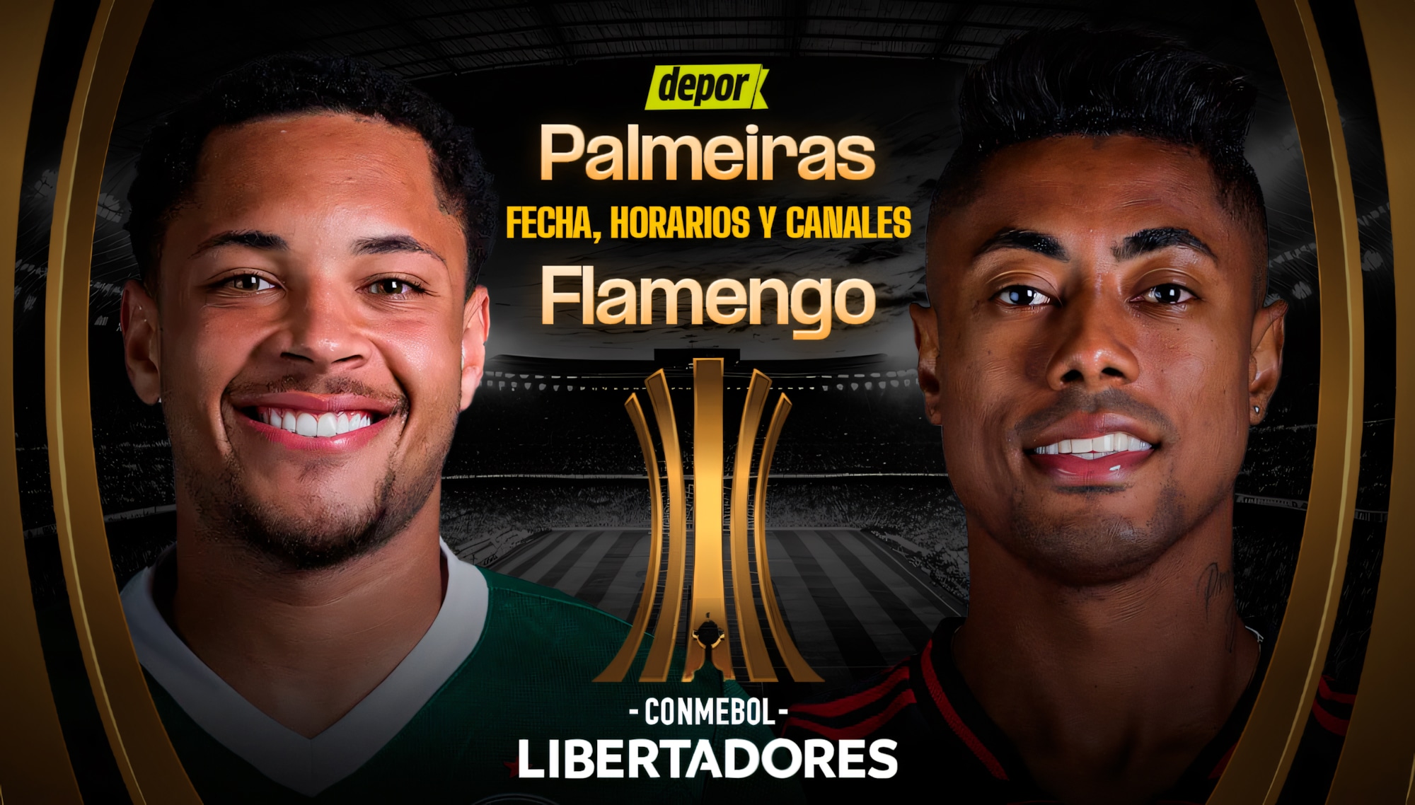 Palmeiras vs. Flamengo se enfrentan por la final de la Copa Libertadores 2025. (Diseño: Christian Marlow / Depor)