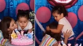 El viral del año: niña agrede a su hermana por apagar las velas de su torta de cumpleaños