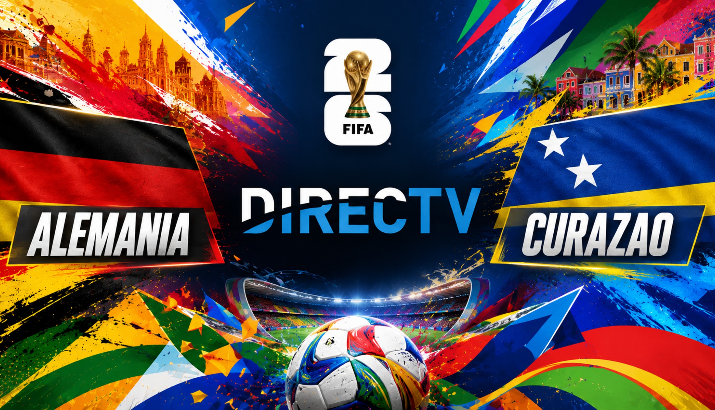 Señal de DIRECTV para seguir el partido de Alemania vs. Curazao EN VIVO y EN DIRECTO, este domingo 14 de junio, por la Jornada 1 del Grupo E del Mundial de Fútbol 2026. (Foto: Imagen creada por Depor utilizando la IA de Chat GPT)