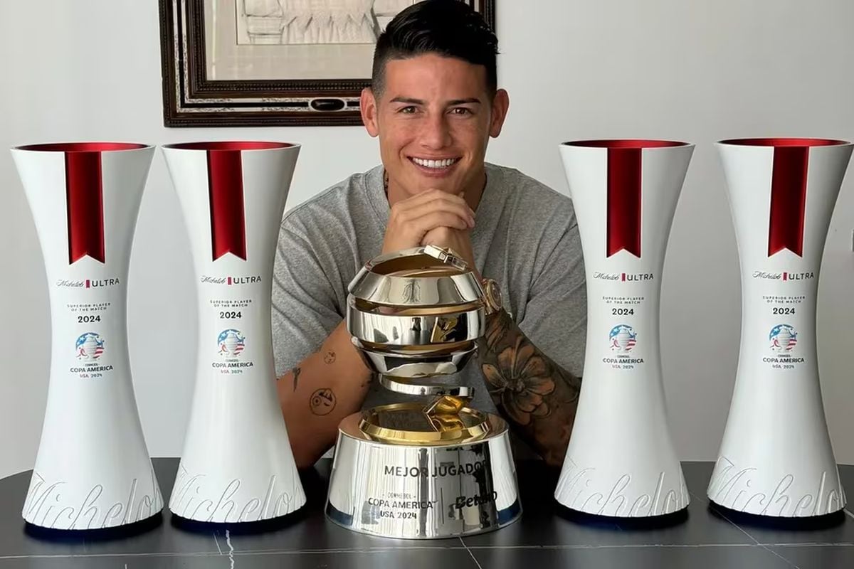 James Rodríguez fue elegido como el mejor jugador de la Copa América 2024. (@jamesrodriguez / X)