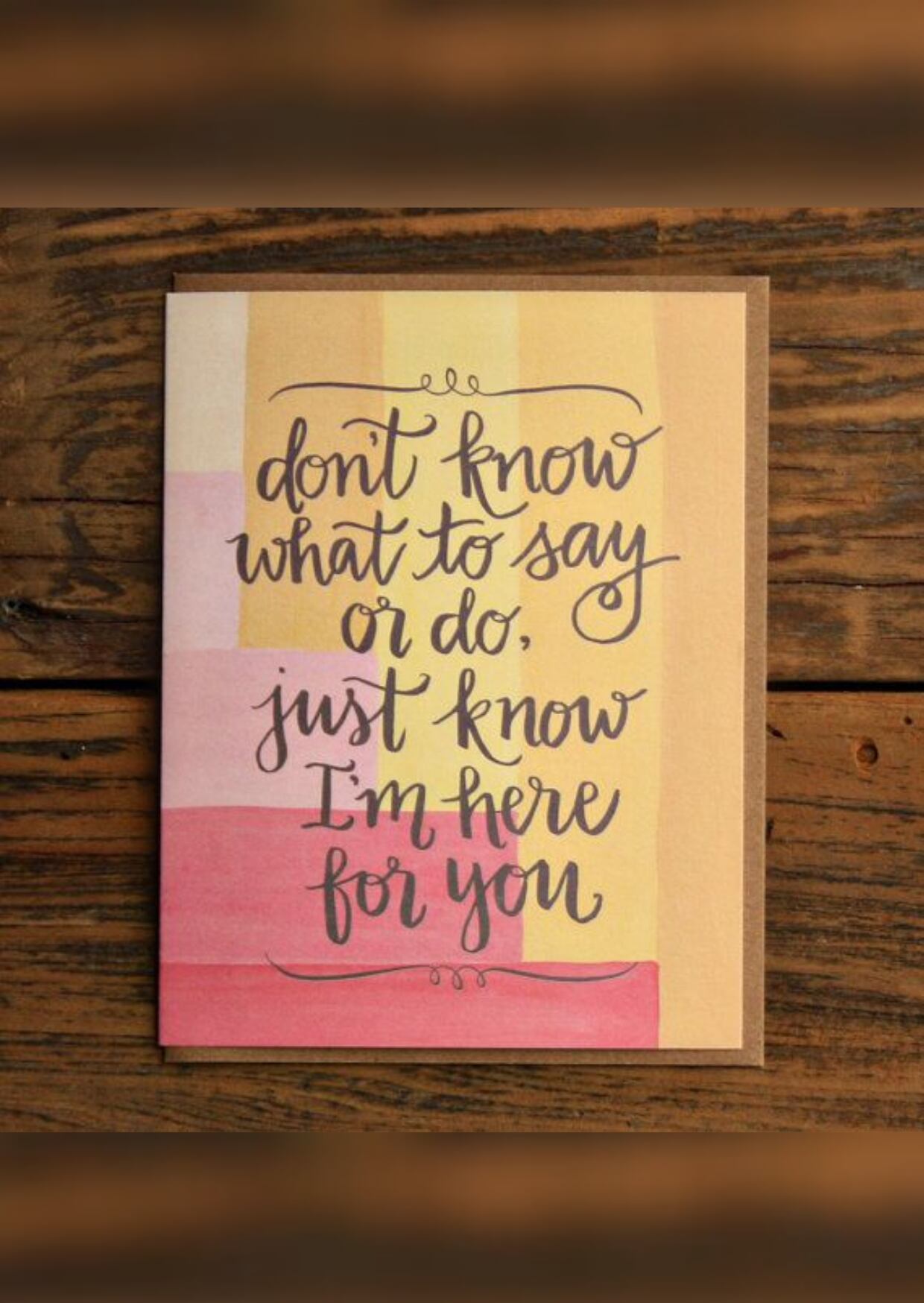 Don't know what to say or do, just know I'm here for you | Photo by Pinterest / Depor