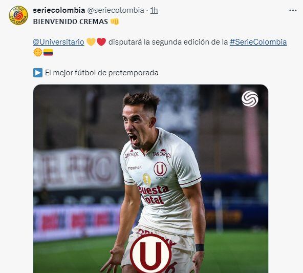 Universitario de Deportes estará en la Serie Colombia en el 2025. (Foto: X)
