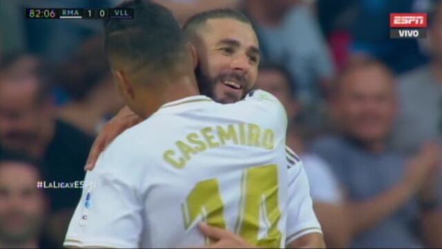 ¡Tremenda voltereta! Benzema marcó golazo para 1-0 del Real Madrid sobre Valladolid [VIDEO]