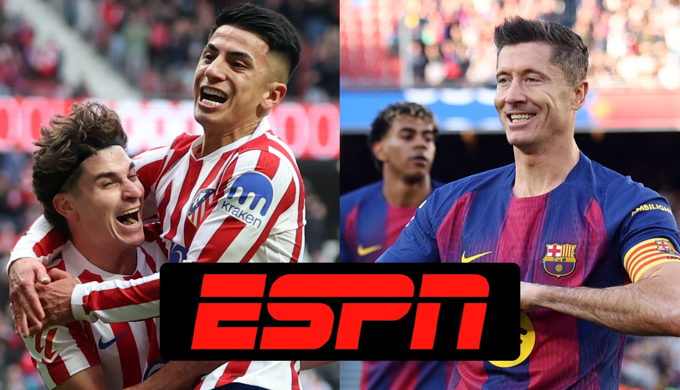 Señal de ESPN para ver la semifinal ida de FC Barcelona vs. Atlético de Madrid, por la Copa del Rey 2026, este jueves 12 de febrero desde el Riyadh Air Metropolitano. (Fotos: AFP / Composición Gestión Mix)
