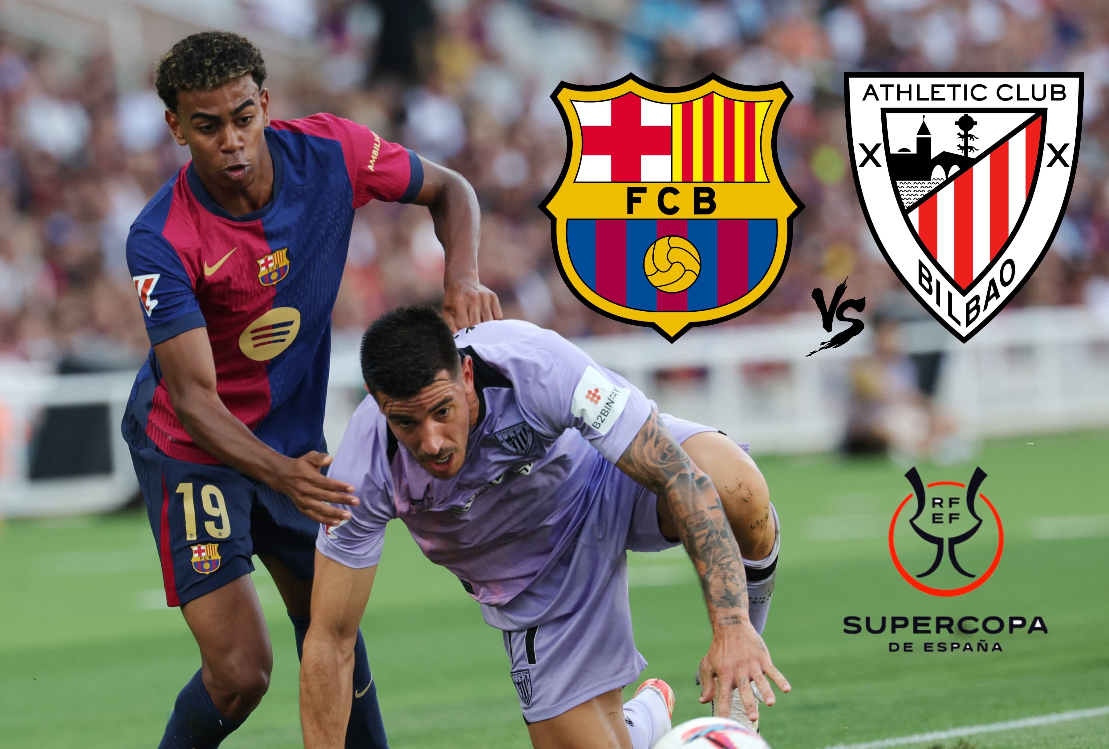 Barcelona y Athletic Club se enfrentan por las semifinales de la Supercopa de España 2025. (Foto: AFP / Composición Depor)