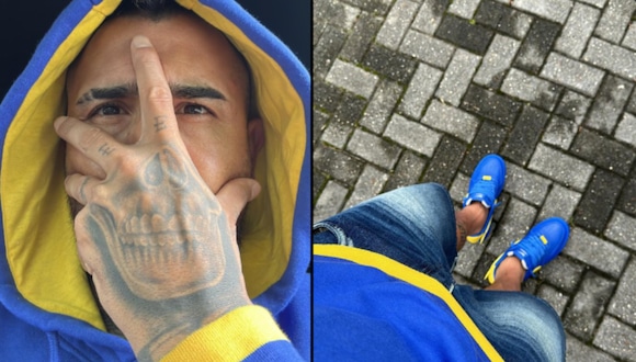 Arturo Vidal publicó fotos con los colores de Boca Juniors. (Foto: Composición / Instagram)