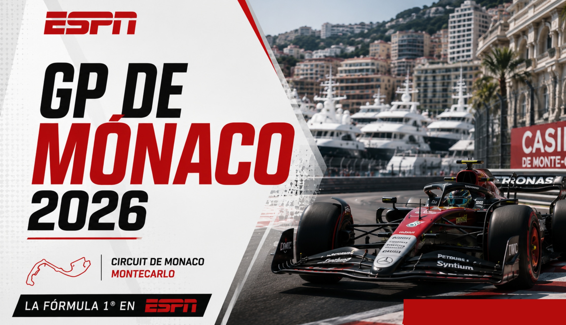 Señal de ESPN en vivo para ver la carrera del GP de Mónaco 2026 en directo, este domingo 07 de junio, desde el Principado por el Mundial de la Fórmula 1. (Foto: Imagen creada por Depor utilizando la IA de Chat GPT)