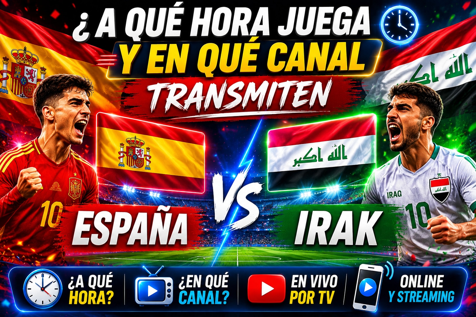 El partido amistoso entre España vs Irak se disputará el jueves 4 de junio (Imagen hecha por Depor con apoyo de la IA Gemini)