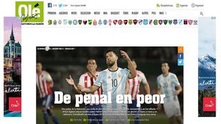 Así reaccionó la prensa mundial por la derrota de Argentina con Paraguay
