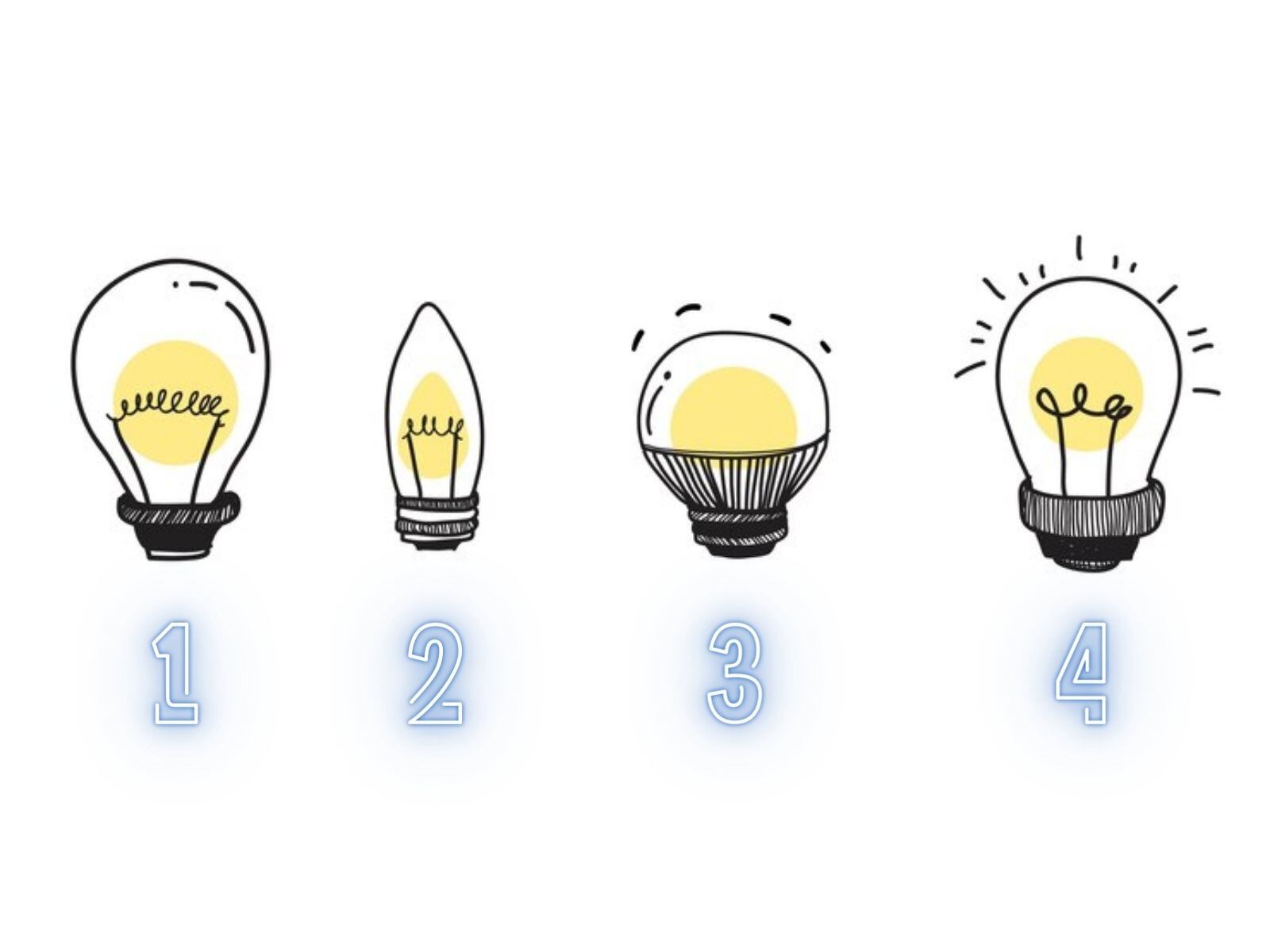 TEST VISUAL | Son un total de cuatro bombillas. Debes elegir uno. (Foto: Composición Freepik / Depor)