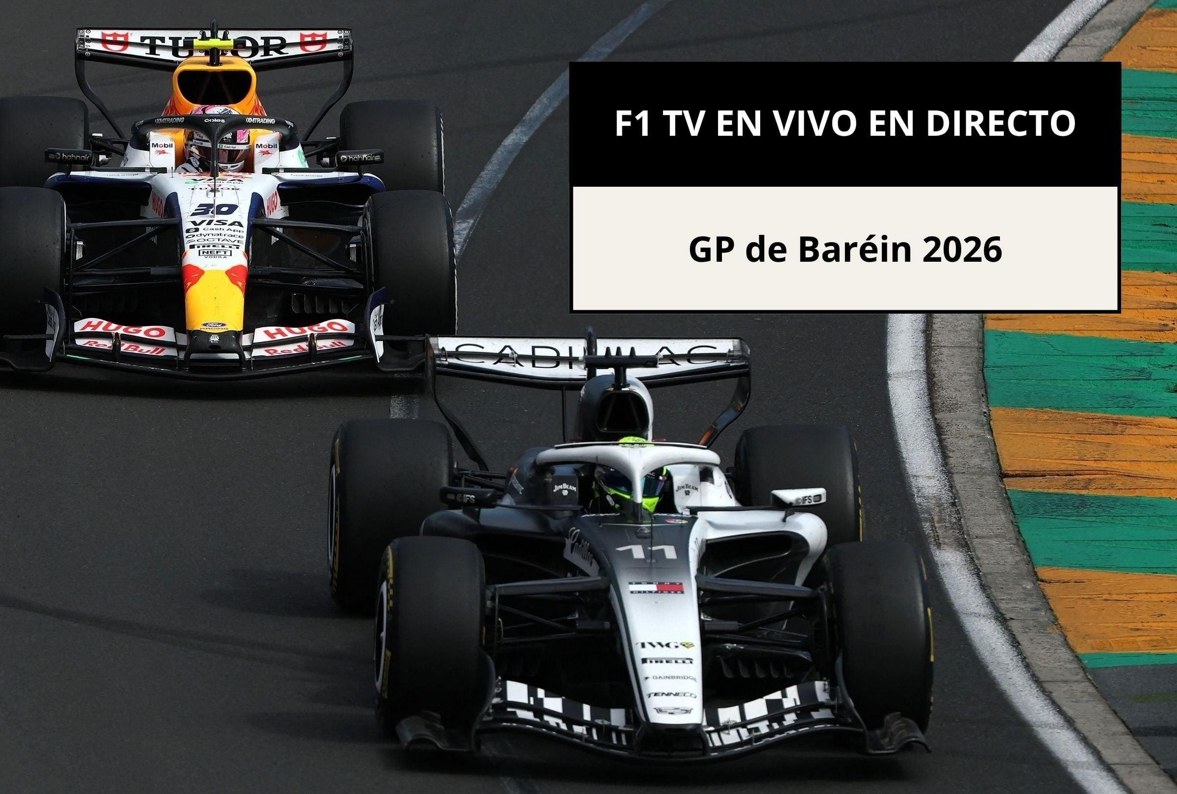 Revisa esta nota para que sepas cómo ver EN VIVO la carrera del GP de Baréin 2026 por F1 TV. (Foto: Martin KEEP / AFP y Composición Canva - Mag)