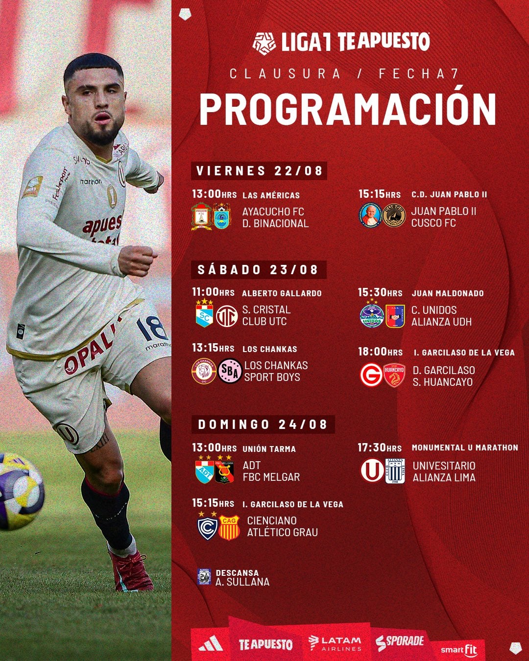 Programación de fecha 7 del Torneo Clausura. (Foto: Liga 1)