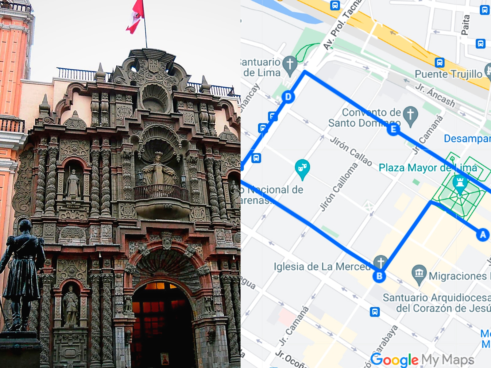 GOOGLE MAPS | Si quieres recorrer las 7 iglesias este Jueves Santo, entonces usa este mapa de Google Maps que te comparto hoy. (Foto: Depor - Rommel Yupanqui)