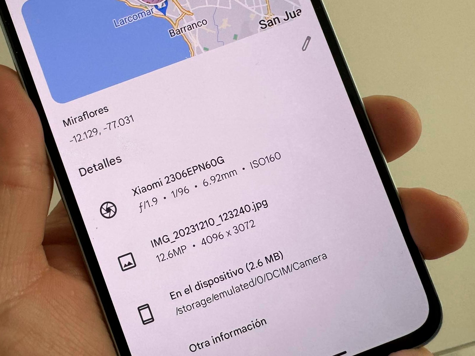 ANDROID | De esta manera puedes visualizar todos los detalles de una foto tomada en tu celular Android. (Foto: MAG - Rommel Yupanqui)