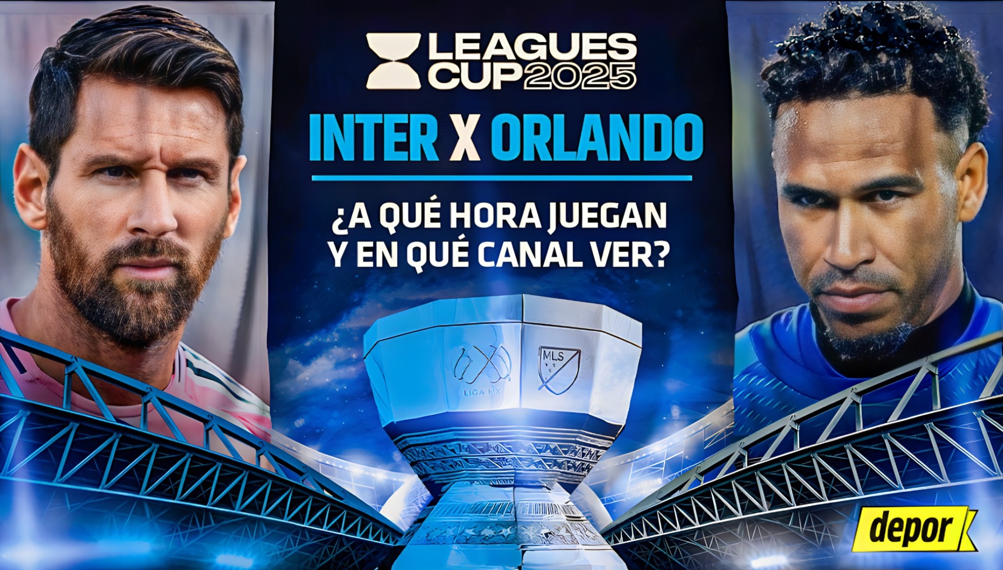 Inter Miami vs. Orlando City se enfrentan por las semifinales de la Leagues Cup. (Diseño: Christian Marlow / Depor)