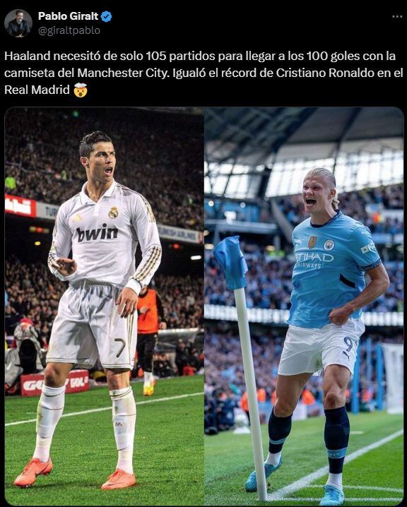 Erling Haaland fue autor del gol del 1-0 entre Manchester City vs Arsenal por la fecha 5 de la Premier League, en Eihad Stadium,