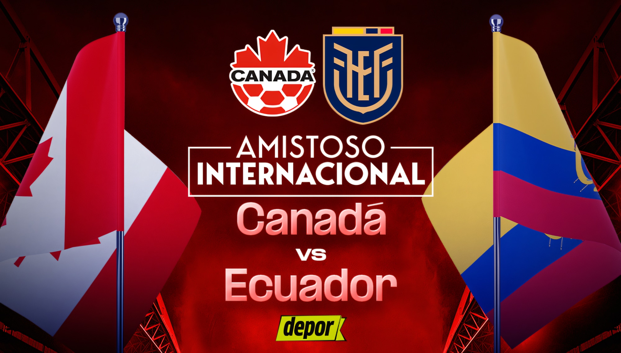 Ecuador vs. Canadá por amistoso internacional. (Diseño: Christian Marlow)