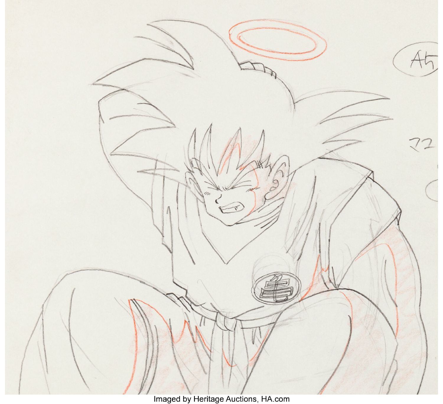 Dibujo de Goku por subastarse
