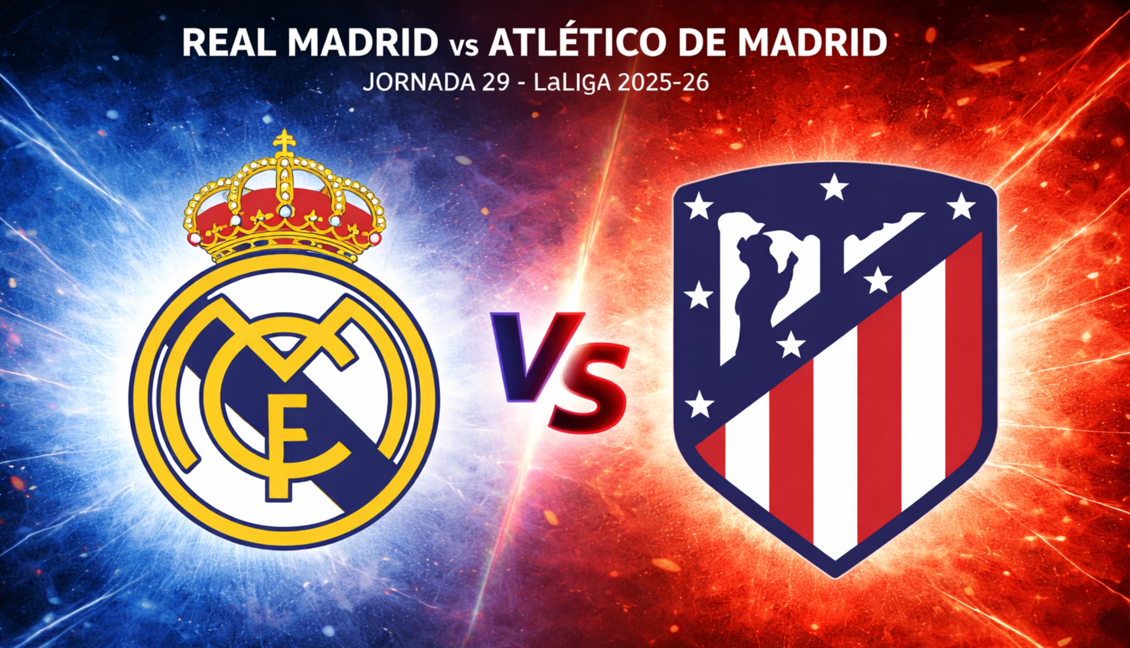 Sigue el marcador del partido Real Madrid vs. Atlético de Madrid en vivo y en directo, desde el Santiago Bernabéu, por la Jornada 29 de LaLiga 2026. (Foto: Imagen creada por Depor utilizando la IA de Chat GPT)