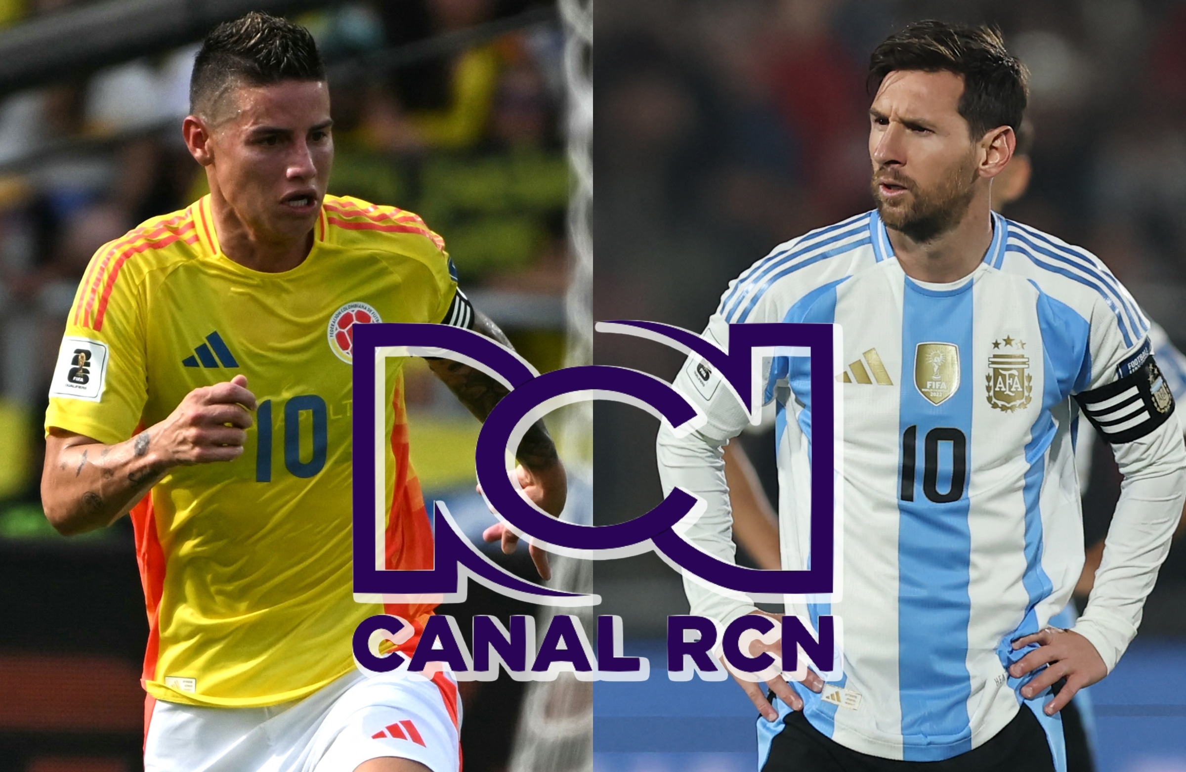 Canal RCN transmite el partido Colombia vs. Argentina por Eliminatorias 2026. (Fotos: AFP / Composición: Depor)