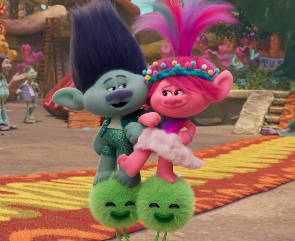 Justin Timberlake como la voz de Branch y Anna Kendrick como la voz de Poppy en "Trolls 3: Band Together" (Foto: Universal Pictures)
